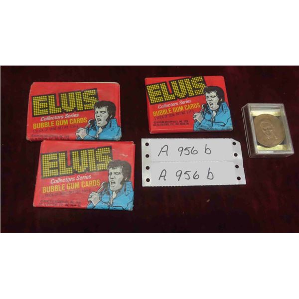 3 Unopened Packages Elvis Collectors Series Bubble Gum Cards , 