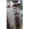 Image 2 : 2 Metal with Wrought Iron Design Shelving Units 16 3/4'' x 9 1/4'' x 61'' H 