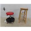 Image 1 : Rolling Parts Stool , Wood Stool 