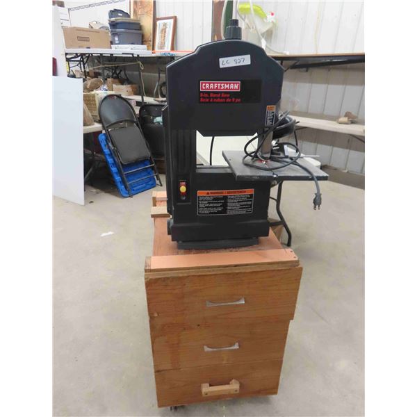 Craftsman 9'' Band Saw on Rolling 3 Drawer Stand 