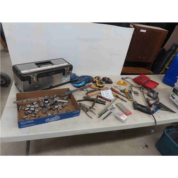 Sockets , Hack Saw, Chisels , Angle Grinder Disc, Tool Box 