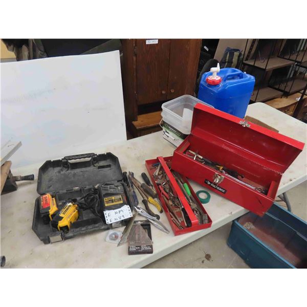 Metal Tool Box , Wrenches, Vice Grips, Screwdrivers , Dewalt DCB 101