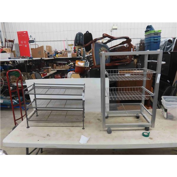 Rolling Organizer 35'' x 22'' x 14'' , Desk Top Shelf 19'' x 27'' x 12'' 