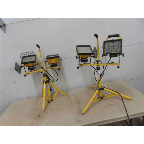 2 Double Halogen Lights on Stand 