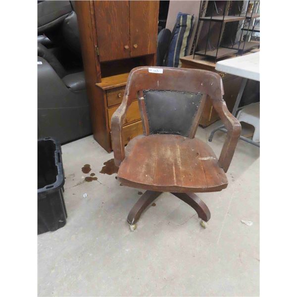 Wood Swivel Office Chair 