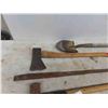 Image 3 : 5 Hand Yard Tools: Axe, Fencing Bar, Spades, Sledge Hammer 