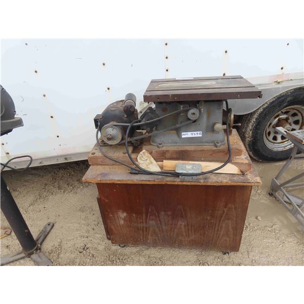 Older Table Saw on Stand with 2 Drawers 