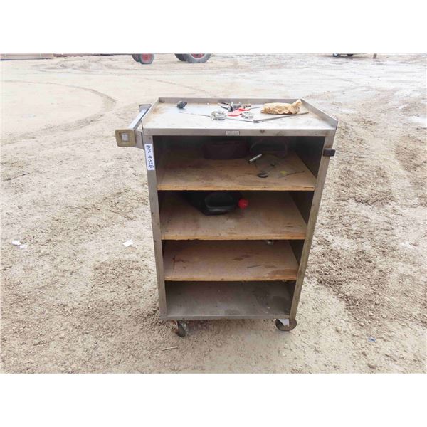 Stainless Rolling Shop Cart with Shelves 40'' x 16'' x 24'' 