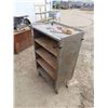 Image 2 : Stainless Rolling Shop Cart with Shelves 40'' x 16'' x 24'' 