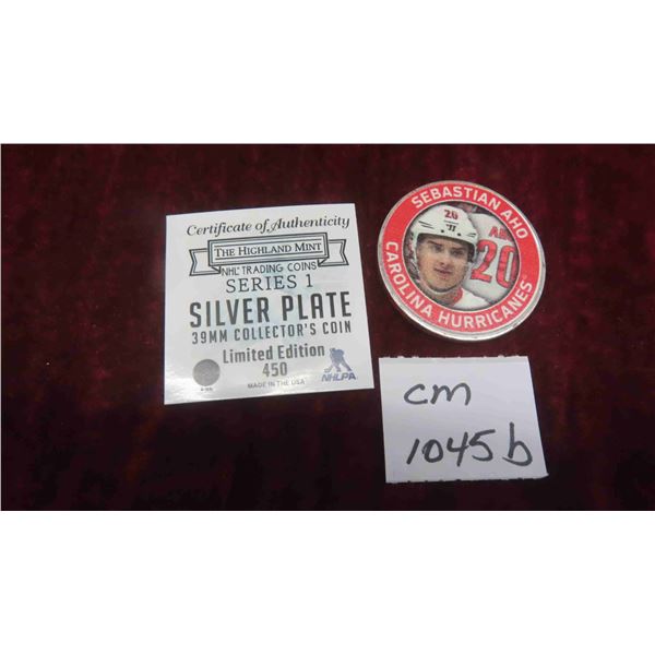 Sebastian Aho Carolina Hurricanes Silver Plated Coin 