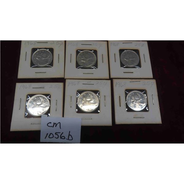 1968 Canada 25 Cents Collection