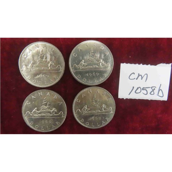(4) 1969 Canada $1 Coins 