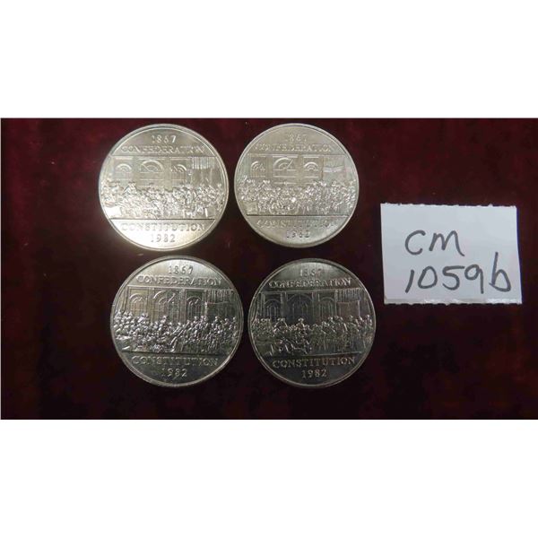 (4) 1982 Canada $1 Coins