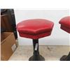 Image 8 : 2 Antqiue Cast Base Swivel Top Café Stools 21 1/2'' H x 12'' 