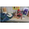 Image 1 : Christmas Decorations: Candle Holders, Pots, Bag of Snow, Tree Skirt,