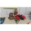Image 8 : Christmas Decorations: Candle Holders, Pots, Bag of Snow, Tree Skirt,