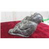 Image 3 : Soapstone Inuit Man with Seal Hasa Signature 4'' x 4 1/2'' 3 Pounds 