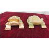 Image 2 : 2 Colorful Frogs 4 1/4'' x 3 1/4'' x 1 1/2'' , 6'' Figurine 