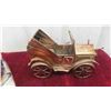 Image 2 : Musical Wind Up Tin Car 10'' x 5'' x 7'' H , Mini Collectors Helmet 