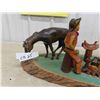 Image 2 : Rustic Western Wood Carved Display 27'' x 10 1/2'' x 13'' 