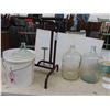 Image 1 : Wine Corker Machine, 3 Wine Glass Carboys, 22L Pail
