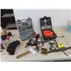 Image 1 : 3 Power Tools: Jig Saw, New Cut Out Tool, 2 Drills, Tape Measure, 