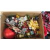 Image 3 : Christmas Decorations: Stockings, Tree Skirt, Bows, Candle Holders, 