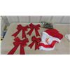 Image 9 : Christmas Decorations: Stockings, Tree Skirt, Bows, Candle Holders, 