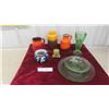 Image 1 : Vintage MCM Pottery , Pyrex Plate + Bowl , Uranium Glass Top Hat 