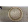 Image 2 : 2 Stoneware Crock Lids 10 Gallon & 6 Gallon - 6 Gallon Has Chips 