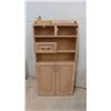 Image 1 : 2 Door Wood Cabinet with Shelves 24'' x 8 1/2'' x 48'' H Drawer Slides