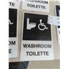 Image 2 : 17 Washroom Signs 6'' x 9'' : English, French, Brail 