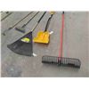 Image 2 : New 5 Hand Yard Tools : 3 Rakes All Different, Snow Shovel,