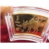 Image 2 : Chinese 24kt Gold Plated Fan Shaped Goat Medallion