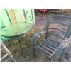 Image 1 : Glass Top Patio Table 35'' Across with 2 Chairs 