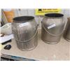Image 2 : 4 Stainless Steel Milk Buckets Each 15'' x 11'' Across 