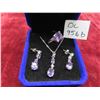 Image 1 : New Full Set Amethyst on Sterling Silver : Necklace, Earrings, 