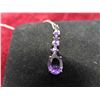 Image 2 : New Full Set Amethyst on Sterling Silver : Necklace, Earrings, 