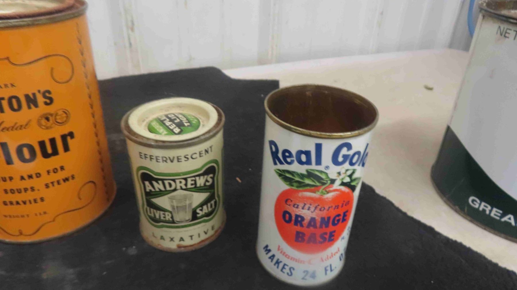 6 Tins : Blue Ribbon, Symingtons Pea Flour, Keens