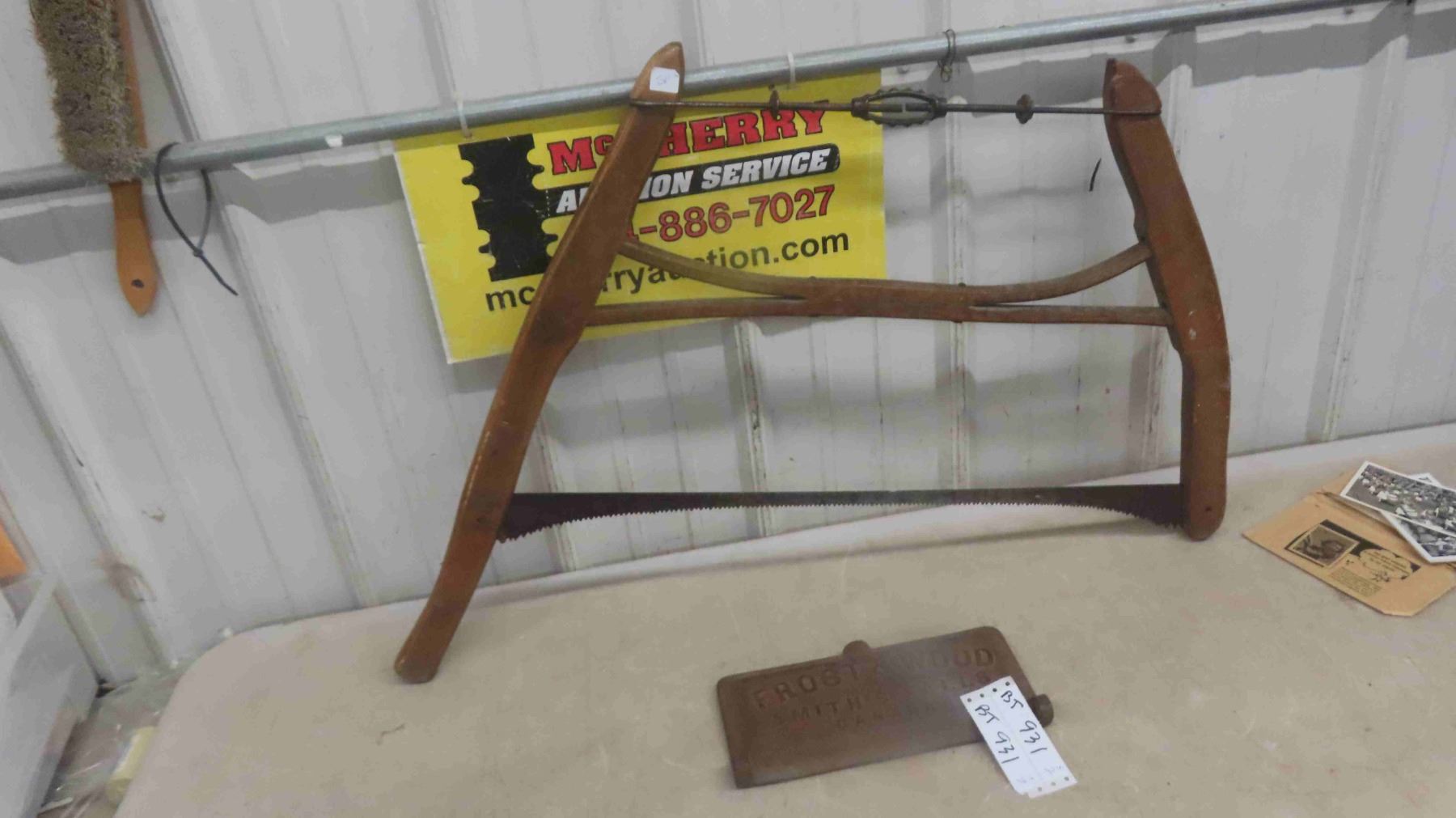 Wood Antique Buck Saw, Frost & Wood Implement Tool Box - McSherry ...