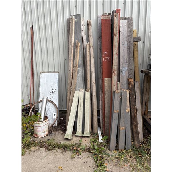 Misc. wood & bike wheel