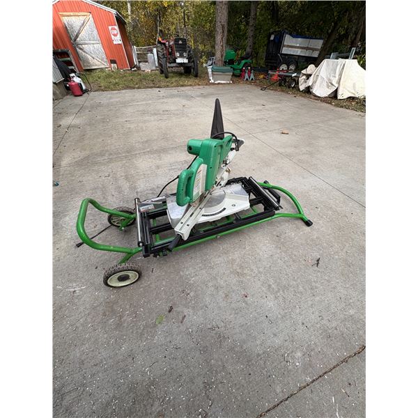Slide compound saw c/w cart.
