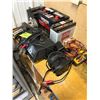 Image 1 : 3 batteries , 3 battery chargers, elect. Testing equipment.