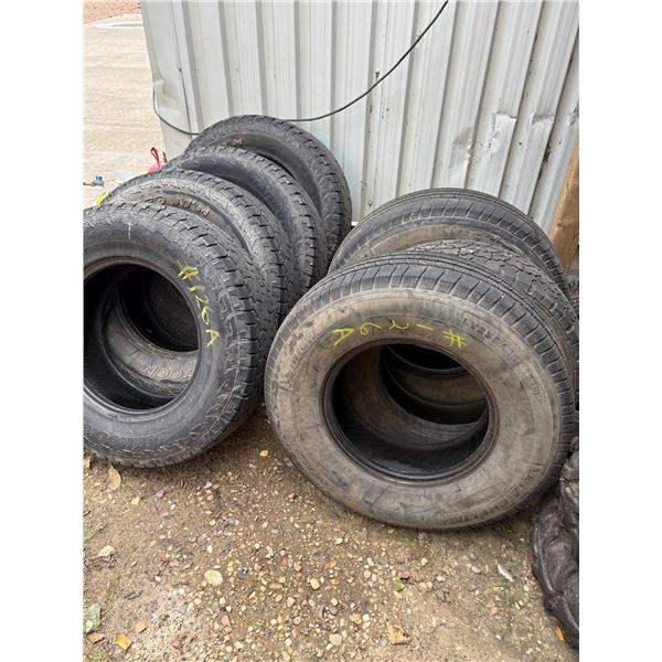 7 tires.  Some are 265/70 R17's & R16's