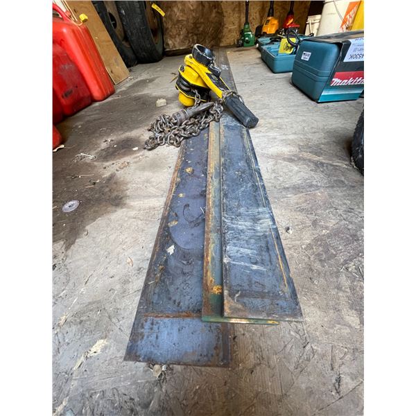 3/4 ton come along approx. 3  4in x 8'  1/4in steel flat bar