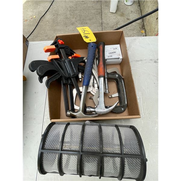 Qty of clamps, 2 hammers