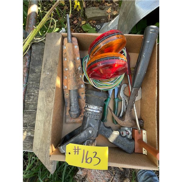 Hammer, lights, punch, snips, nozzle