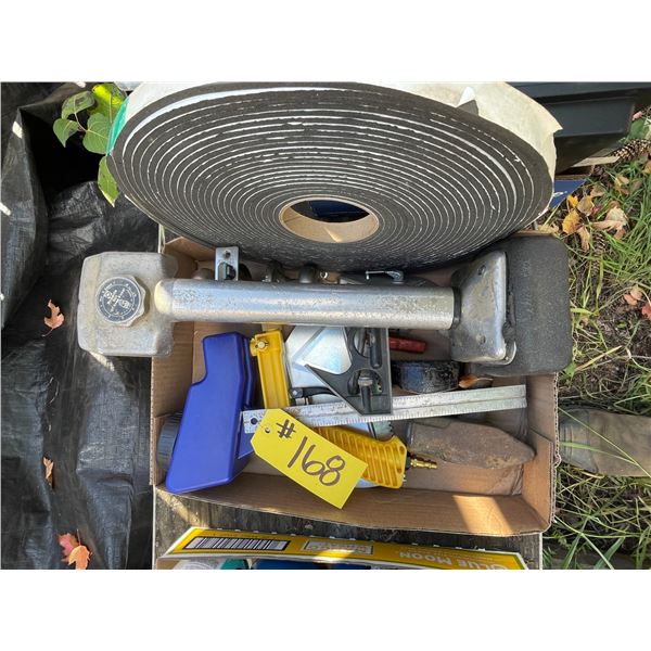 Carpet stretcher, spot sand blaster, roll of seal