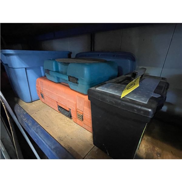 Qty of plastic tool cases & totes