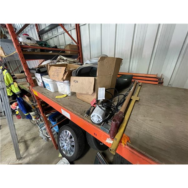 Bolts, screws, rolls of strip seal, seat covers, level, electric water pump